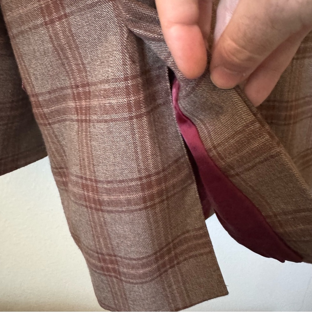 Nautica Modern Fit Men’s Sport Coat Blazer – Brown & Red Plaid – Size L50 $45 - Picture 10 of 10